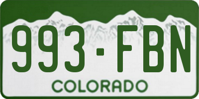 CO license plate 993FBN