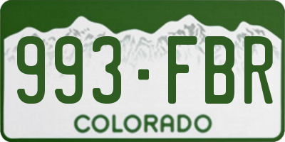 CO license plate 993FBR