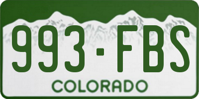 CO license plate 993FBS