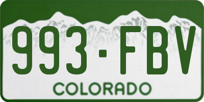 CO license plate 993FBV