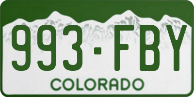 CO license plate 993FBY