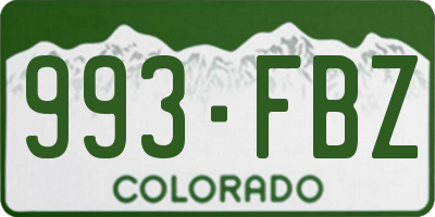 CO license plate 993FBZ