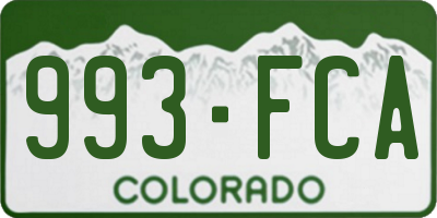 CO license plate 993FCA