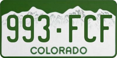 CO license plate 993FCF