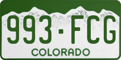 CO license plate 993FCG