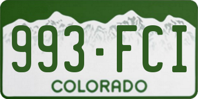 CO license plate 993FCI