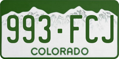 CO license plate 993FCJ