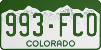 CO license plate 993FCO