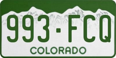 CO license plate 993FCQ