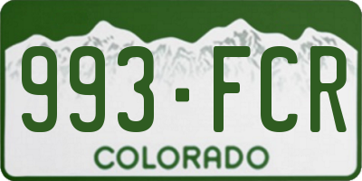 CO license plate 993FCR
