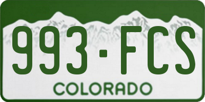 CO license plate 993FCS