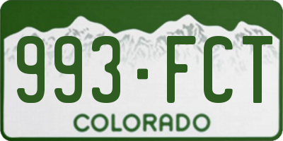 CO license plate 993FCT