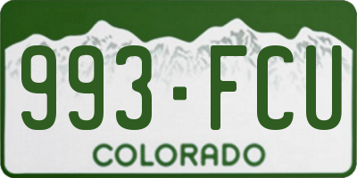 CO license plate 993FCU