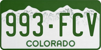 CO license plate 993FCV