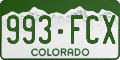 CO license plate 993FCX