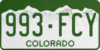 CO license plate 993FCY