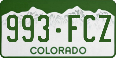 CO license plate 993FCZ