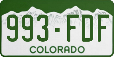 CO license plate 993FDF