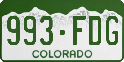 CO license plate 993FDG