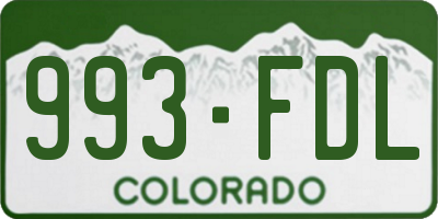 CO license plate 993FDL