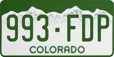 CO license plate 993FDP
