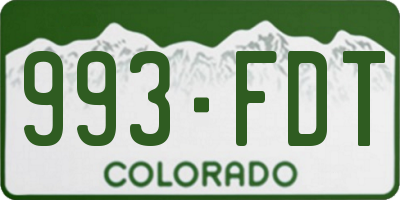 CO license plate 993FDT
