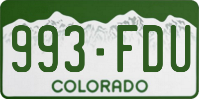 CO license plate 993FDU