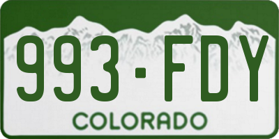 CO license plate 993FDY