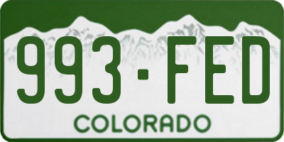 CO license plate 993FED