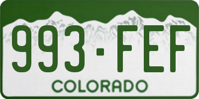 CO license plate 993FEF