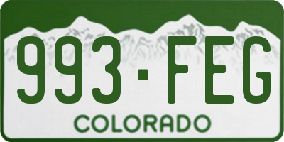 CO license plate 993FEG