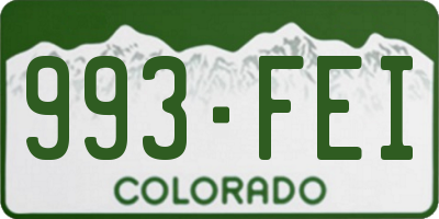 CO license plate 993FEI