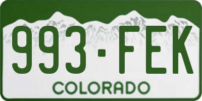 CO license plate 993FEK