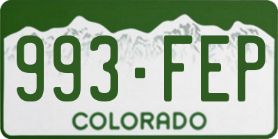 CO license plate 993FEP