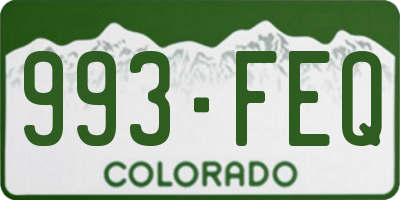 CO license plate 993FEQ