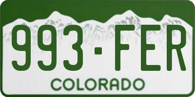 CO license plate 993FER