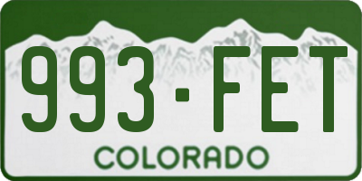 CO license plate 993FET