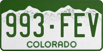 CO license plate 993FEV