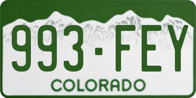 CO license plate 993FEY
