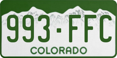 CO license plate 993FFC