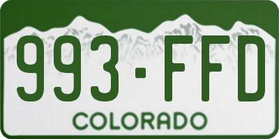 CO license plate 993FFD