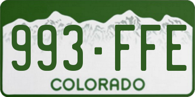 CO license plate 993FFE