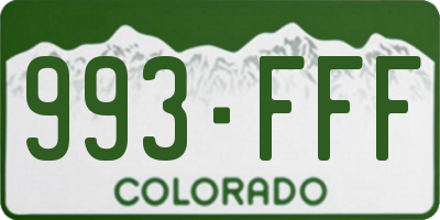 CO license plate 993FFF