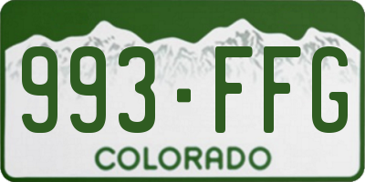 CO license plate 993FFG