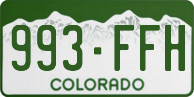 CO license plate 993FFH