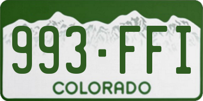 CO license plate 993FFI