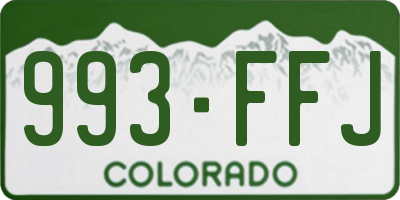CO license plate 993FFJ