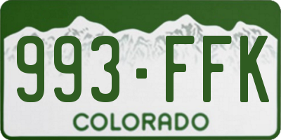 CO license plate 993FFK