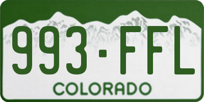 CO license plate 993FFL