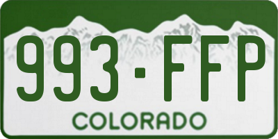CO license plate 993FFP